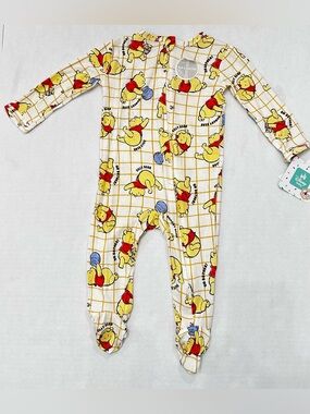 Disney Baby Winnie the Pooh "Silly Bear" Viscose 2-Way Zip Footed Pajamas